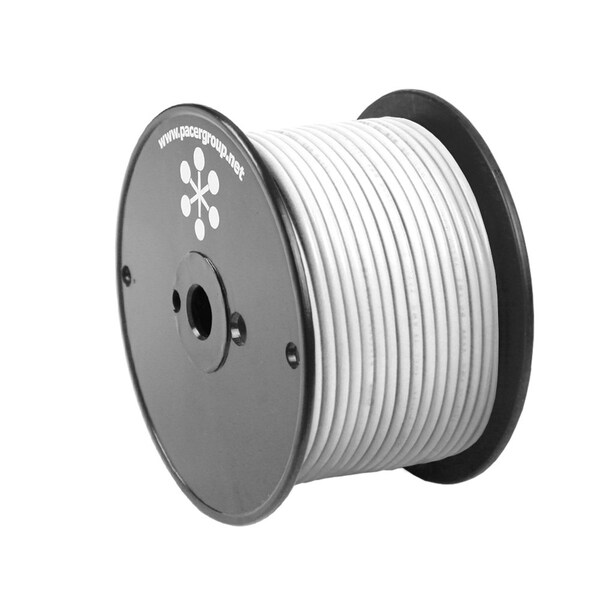 Primary Wire, Marine, 8 AWG, 1C C, White, PVC, Stranded, 600V, 100 ft.